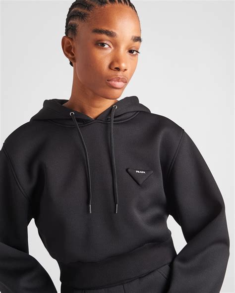 prada fleece hoodie|prada logo hoodie.